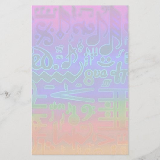 Farbenfrohe Musical Symbols Stationery Briefpapier (Vorderseite)