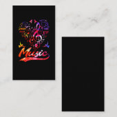 Farbenfrohe Musik Bass Clef Bird Lover Musik Visitenkarte (Vorne/Hinten)