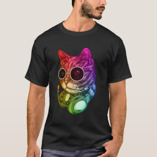 Farbenfrohe Musik Kopfhörer Kopfhörer Raab Animal T-Shirt