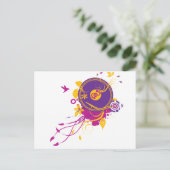 Farbenfrohe Musik Postkarte (Stehend Vorderseite)