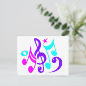 Farbenfrohe musikalische Hinweise Postkarte (Stehend Vorderseite)