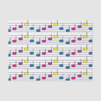 Farbenfrohe musikalische Hinweise Seidenpapier