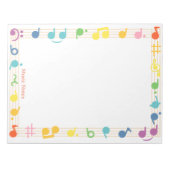 Farbenfrohe musikalische Note Rahmen Niedlich Spaß Notizblock (Vorderseite)