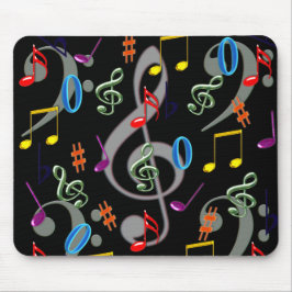 Farbenfrohe musikalische Noten Mousepad