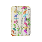 Farbenfrohe musikalische Vögel Badematte (Vorderseite Vertikal)