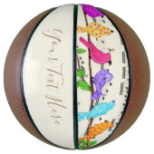 Farbenfrohe musikalische Vögel Basketball mit benu (Vertikal)