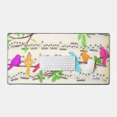 Farbenfrohe musikalische Vögel Schreibtischunterlage (Keyboard & Mouse)