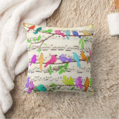 Farbenfrohe musikalische Vogelgezwitscher Kissen F (Decke)