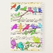 Farbenfrohe musikalische Vogelplaner Planer (Rückseite)