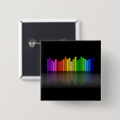 Farbenfrohe Musikauszeichnung mit Rücksicht auf di Button (Vorne & Hinten)