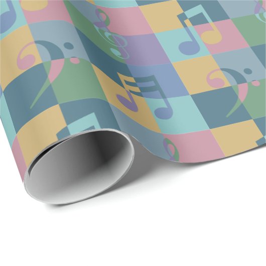Farbenfrohe Musikereignisse Abstrakte Kunst Geschenkpapier (Rolleneckpunkt)