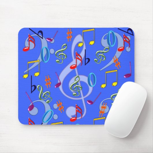 Farbenfrohe Musikernotes Mousepad II (Mit Mouse)