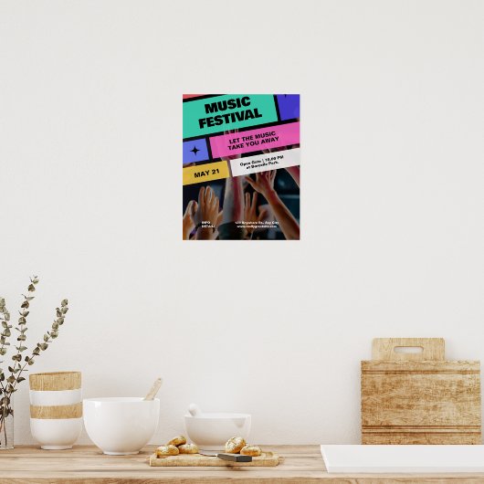 Farbenfrohe Musikfestspiele der Modernen Musik, Mu Poster (Küche)