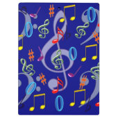 Farbenfrohe Musikhinweise Zwischenablage Klemmbrett (Rückseite)