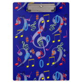 Farbenfrohe Musikhinweise Zwischenablage Klemmbrett (Vorderseite)