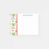 Farbenfrohe Musikinstrumente für Kinder Post-it Klebezettel (Vorderseite)