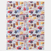 Farbenfrohe Musikinstrumente Muster Fleecedecke (Vorderseite)