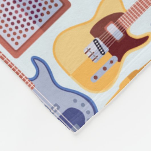 Farbenfrohe Musikinstrumente Muster Fleecedecke (Ecke)
