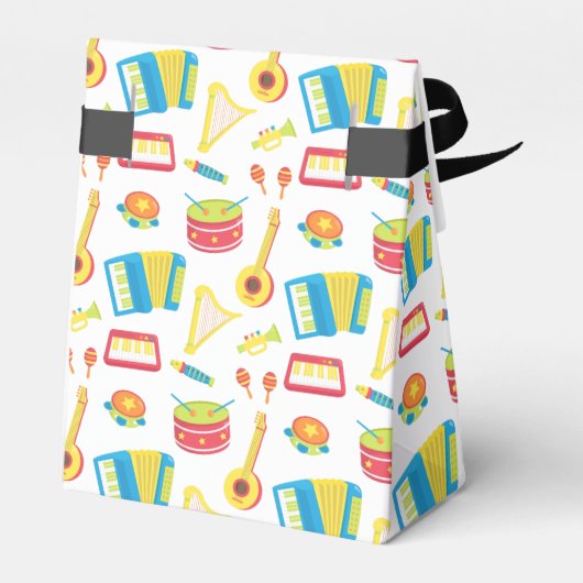 Farbenfrohe Musikinstrumente Muster für Kinder Geschenkschachtel (Rückseite)