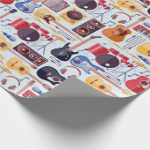 Farbenfrohe Musikinstrumente Muster Geschenkpapier (Ecke)