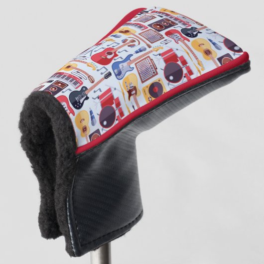 Farbenfrohe Musikinstrumente Muster Golf Headcover (3/4 Vorderseite)