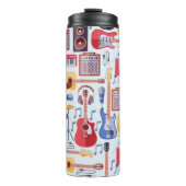 Farbenfrohe Musikinstrumente Muster Thermosbecher (Vorderseite)