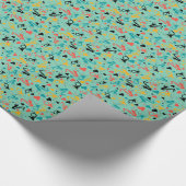 Farbenfrohe Musikinstrumente Note & Herz Muster Geschenkpapier (Ecke)