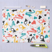 Farbenfrohe Musikinstrumente Note & Herz Muster Seidenpapier (Handwerk)