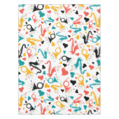 Farbenfrohe Musikinstrumente Note & Herz Muster Tischdecke (Vorderseite)
