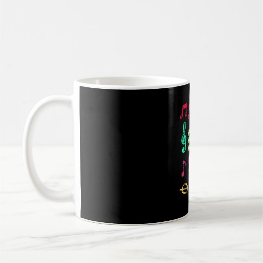 Farbenfrohe Musiklehrerin und Musiklehrerin Kaffeetasse (Links)