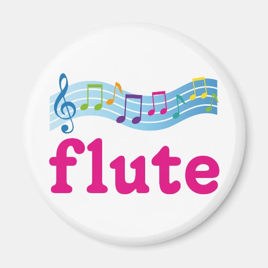 Farbenfrohe Musikmitarbeiter Flute Design Geschenk Magnet (Vorne)