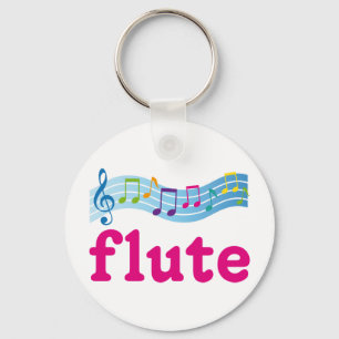 Farbenfrohe Musikmitarbeiter Flute Design Geschenk Schlüsselanhänger