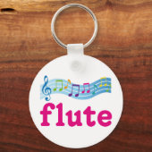 Farbenfrohe Musikmitarbeiter Flute Design Geschenk Schlüsselanhänger (Vorderseite)