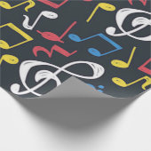 Farbenfrohe Musiknote Mustermusiker Geschenkpapier (Ecke)