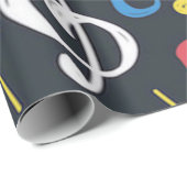 Farbenfrohe Musiknote Mustermusiker Geschenkpapier (Rolleneckpunkt)