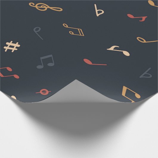 Farbenfrohe Musiknote Mustermusiker Geschenkpapier (Ecke)