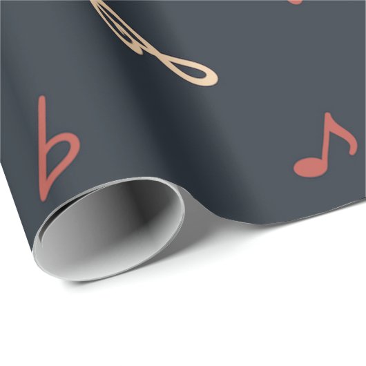 Farbenfrohe Musiknote Mustermusiker Geschenkpapier (Rolleneckpunkt)