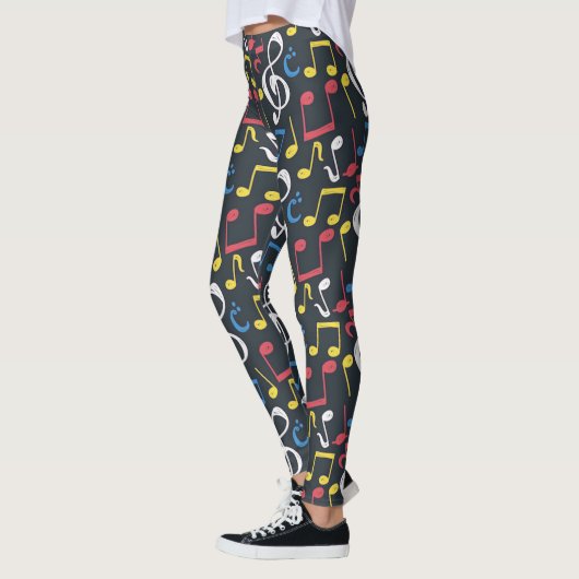 Farbenfrohe Musiknote Mustermusiker Leggings (Links)