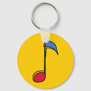 farbenfrohe Musiknote Schlüsselanhänger