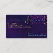 Farbenfrohe Musiknoten auf Violett Visitenkarte (Rückseite)