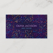 Farbenfrohe Musiknoten auf Violett Visitenkarte (Vorderseite)