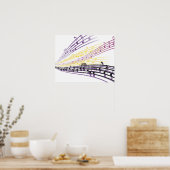 farbenfrohe Musiknoten Poster (Küche)