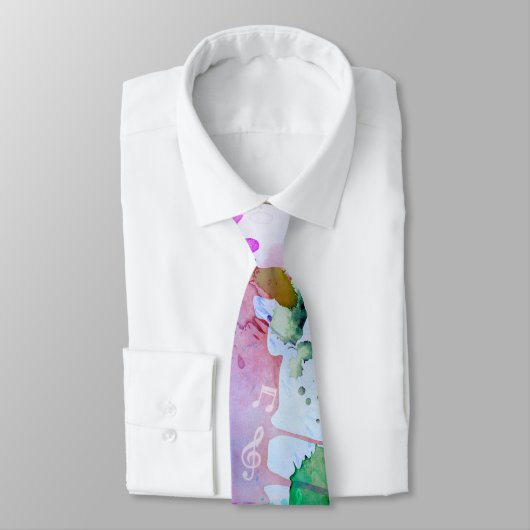 Farbenfrohe Musiknotes Music Design Necktie Krawatte (Gebunden)