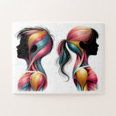 Farbenfrohe Muskelanatomie Kunst - Silhouette der Puzzle (Horizontal)