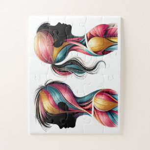 Farbenfrohe Muskelanatomie Kunst - Silhouette der  Puzzle