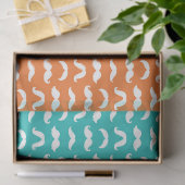 Farbenfrohe Mustache Stil Blau Gelb Orange Fun Seidenpapier (Geschenk)