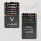 Farbenfrohe Mustaches Pattern Leather Visitenkarte (Vorne/Hinten)