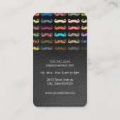 Farbenfrohe Mustaches Pattern Leather Visitenkarte (Rückseite)