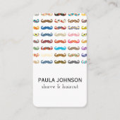 Farbenfrohe Mustaches Pattern Visitenkarte (Vorderseite)