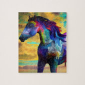 Farbenfrohe Mustang Horse Jigsaw Puzzle (Vertikal)